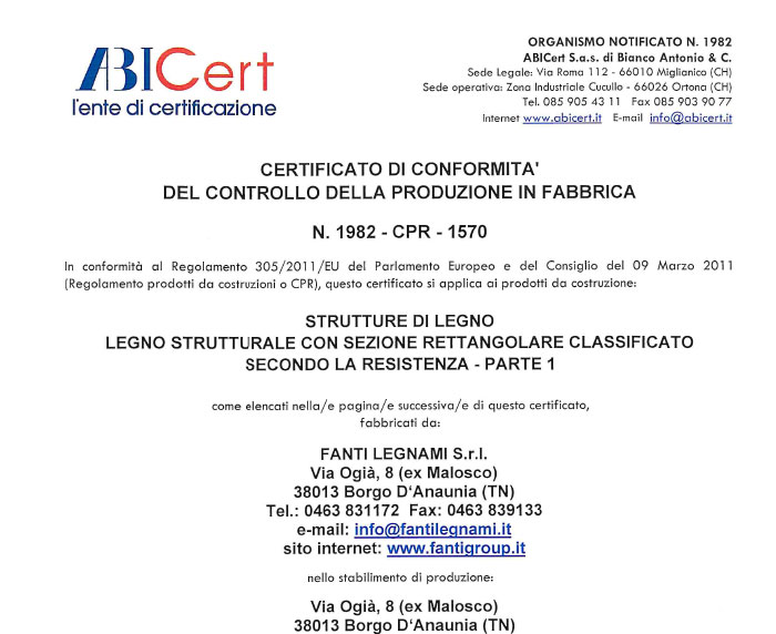 Cert ABIcert 1